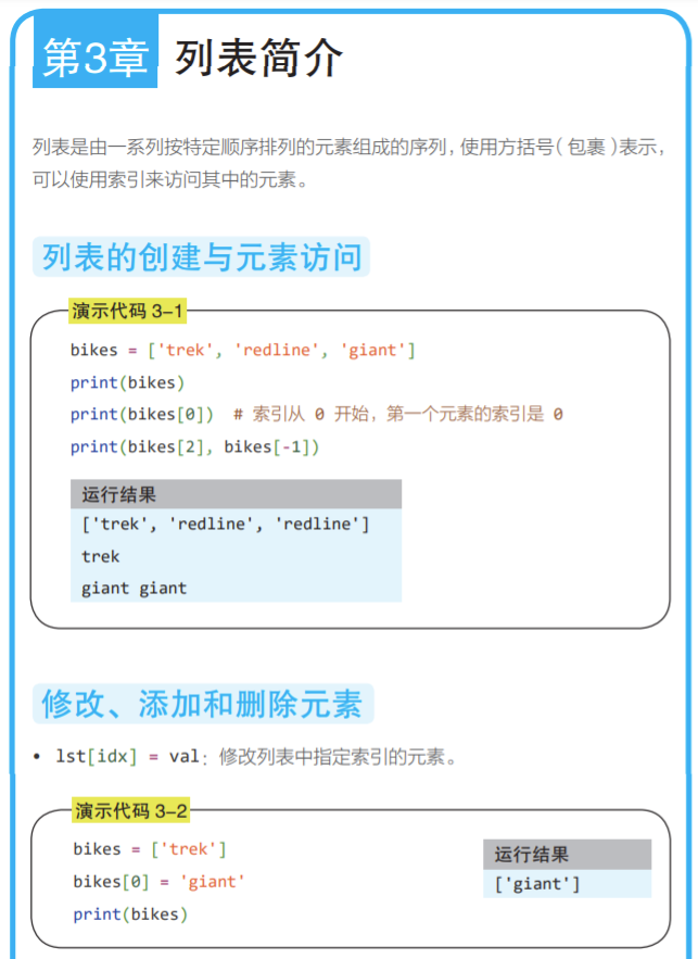 列表简介