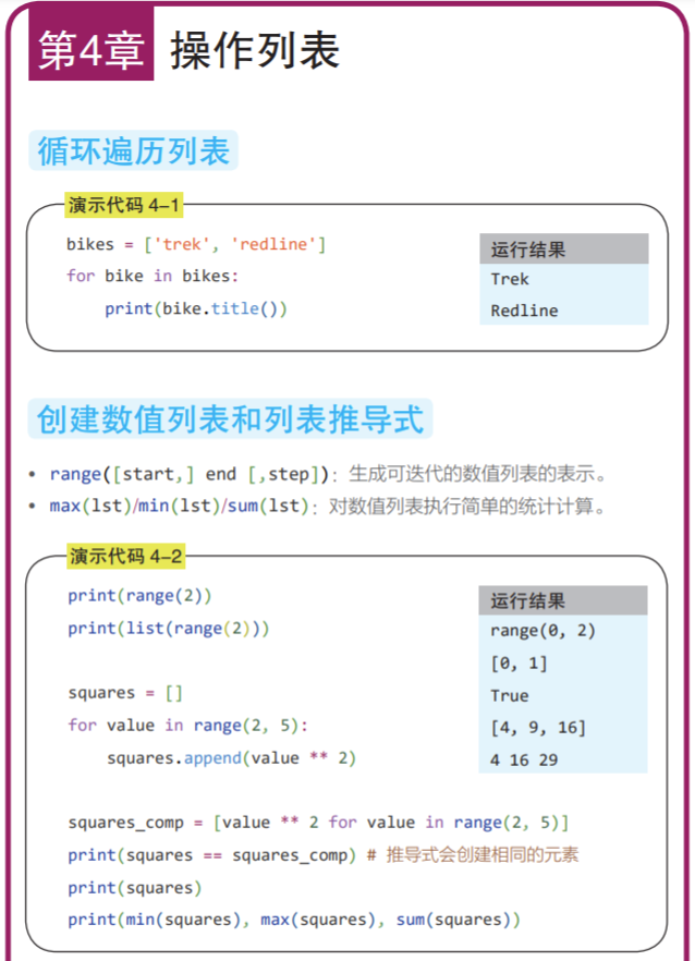 操作列表